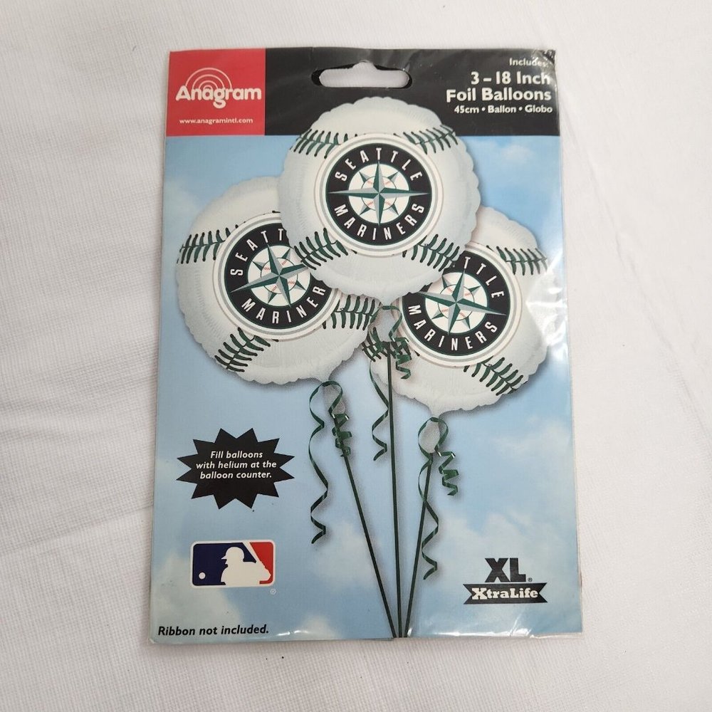 Seattle Mariners MLB Balloons Three 18 In Foil party decorations